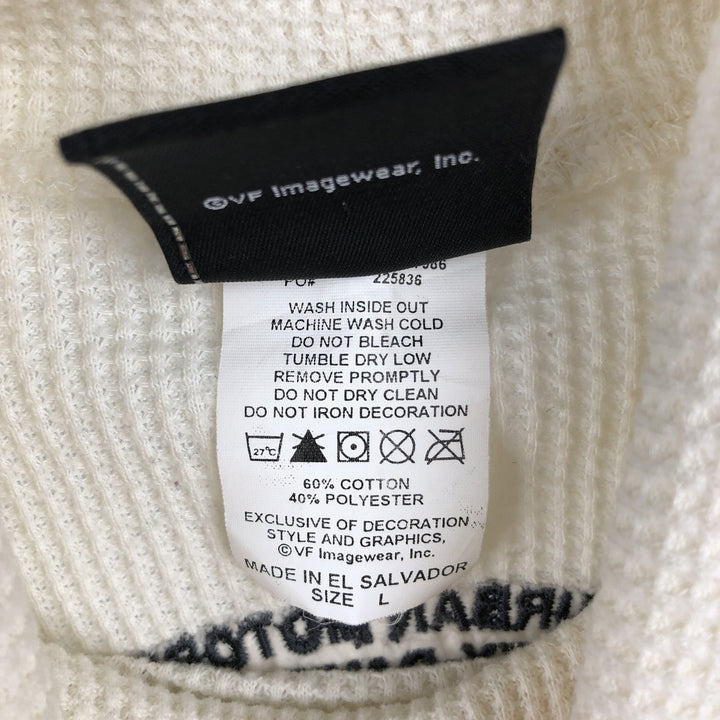 Harley-Davidson Turtleneck Motorcycle Thermal Long-Sleeve T-Shirt (Waffle Knit) - Women's Size L (approx.) cotton pale white type Vintage Second Hand