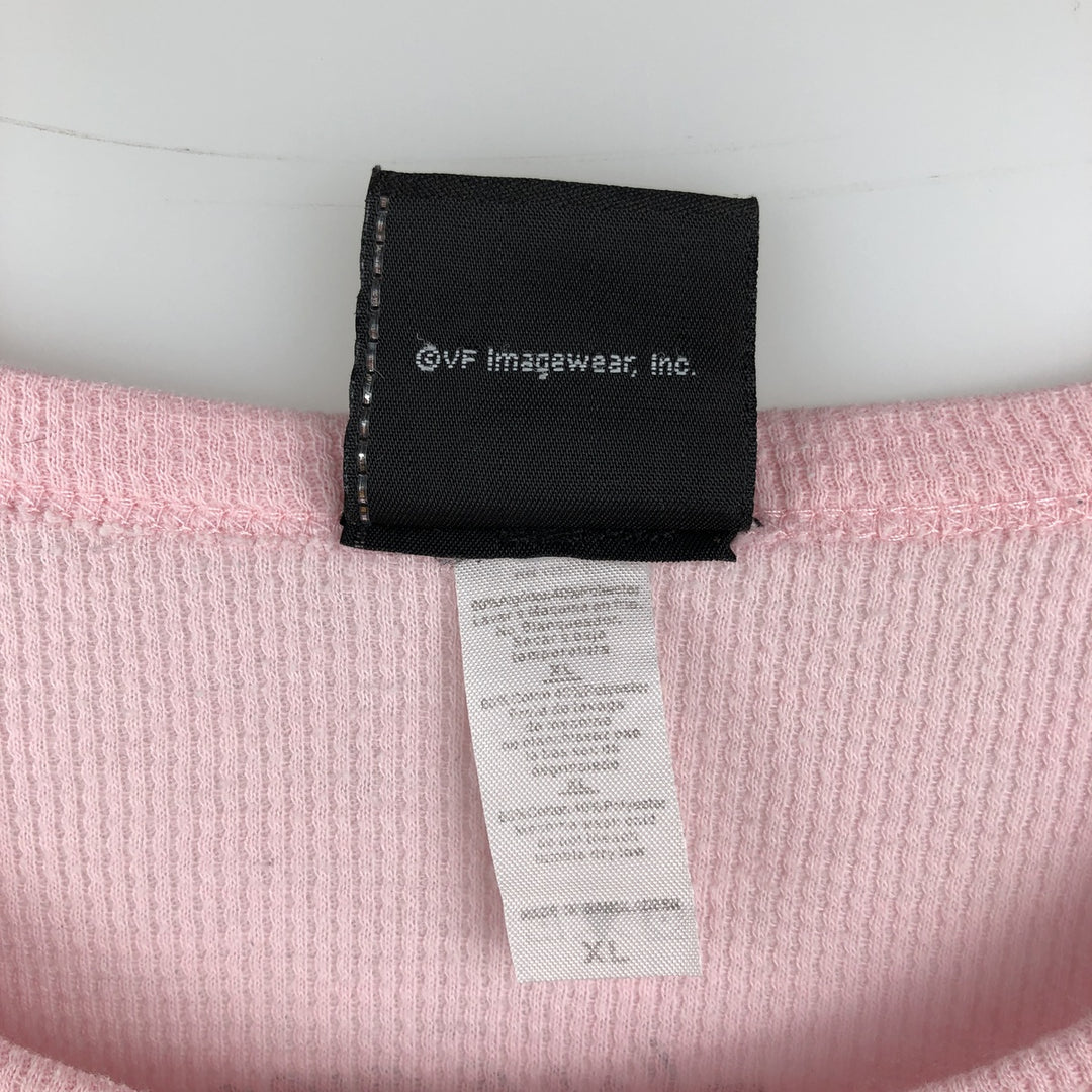 2000'S Harley-Davidson Motorcycle Sequined Thermal Long-Sleeve T-Shirt (Waffle Knit) - Women's Size XL (approx.) cotton pink type Vintage Second Hand