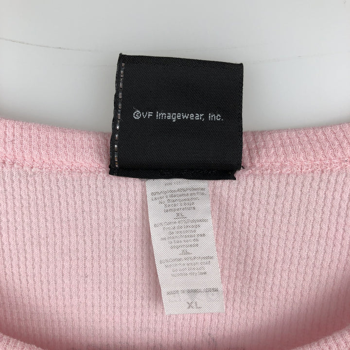 2000'S Harley-Davidson Motorcycle Sequined Thermal Long-Sleeve T-Shirt (Waffle Knit) - Women's Size XL (approx.) cotton pink type Vintage Second Hand