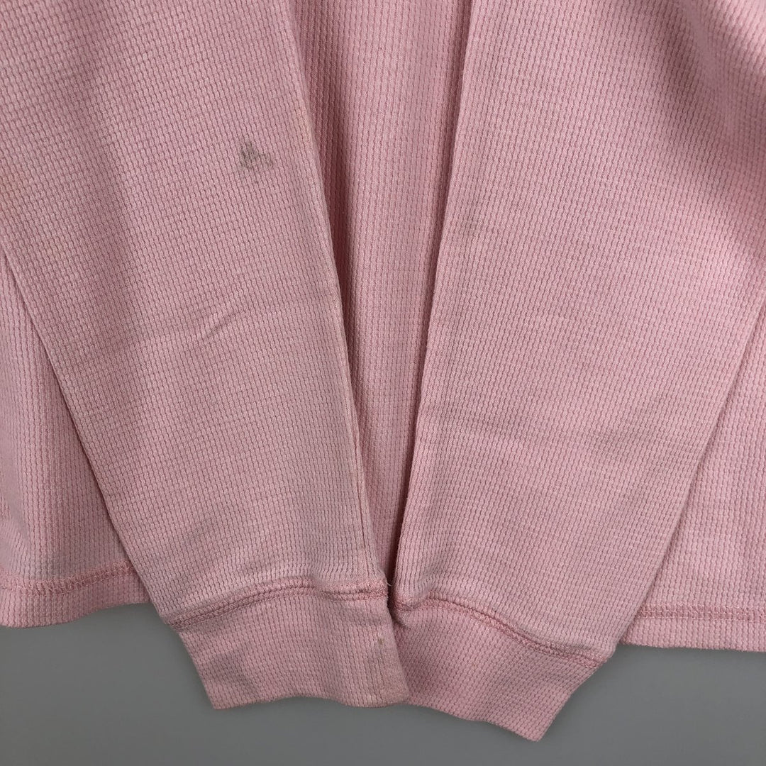 2000'S Harley-Davidson Motorcycle Sequined Thermal Long-Sleeve T-Shirt (Waffle Knit) - Women's Size XL (approx.) cotton pink type Vintage Second Hand