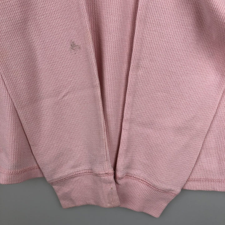 2000'S Harley-Davidson Motorcycle Sequined Thermal Long-Sleeve T-Shirt (Waffle Knit) - Women's Size XL (approx.) cotton pink type Vintage Second Hand