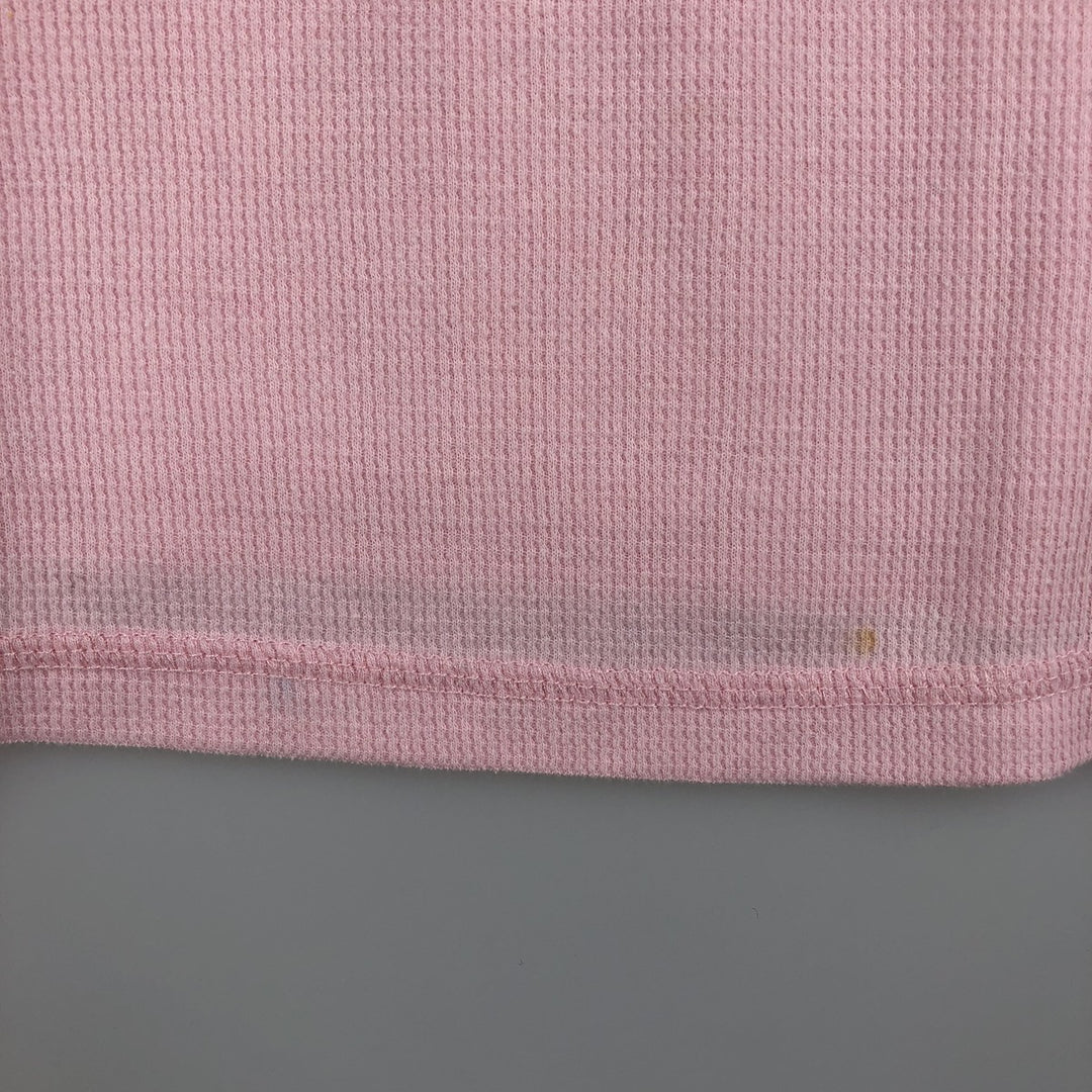2000'S Harley-Davidson Motorcycle Sequined Thermal Long-Sleeve T-Shirt (Waffle Knit) - Women's Size XL (approx.) cotton pink type Vintage Second Hand