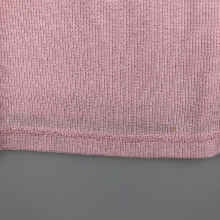 2000'S Harley-Davidson Motorcycle Sequined Thermal Long-Sleeve T-Shirt (Waffle Knit) - Women's Size XL (approx.) cotton pink type Vintage Second Hand