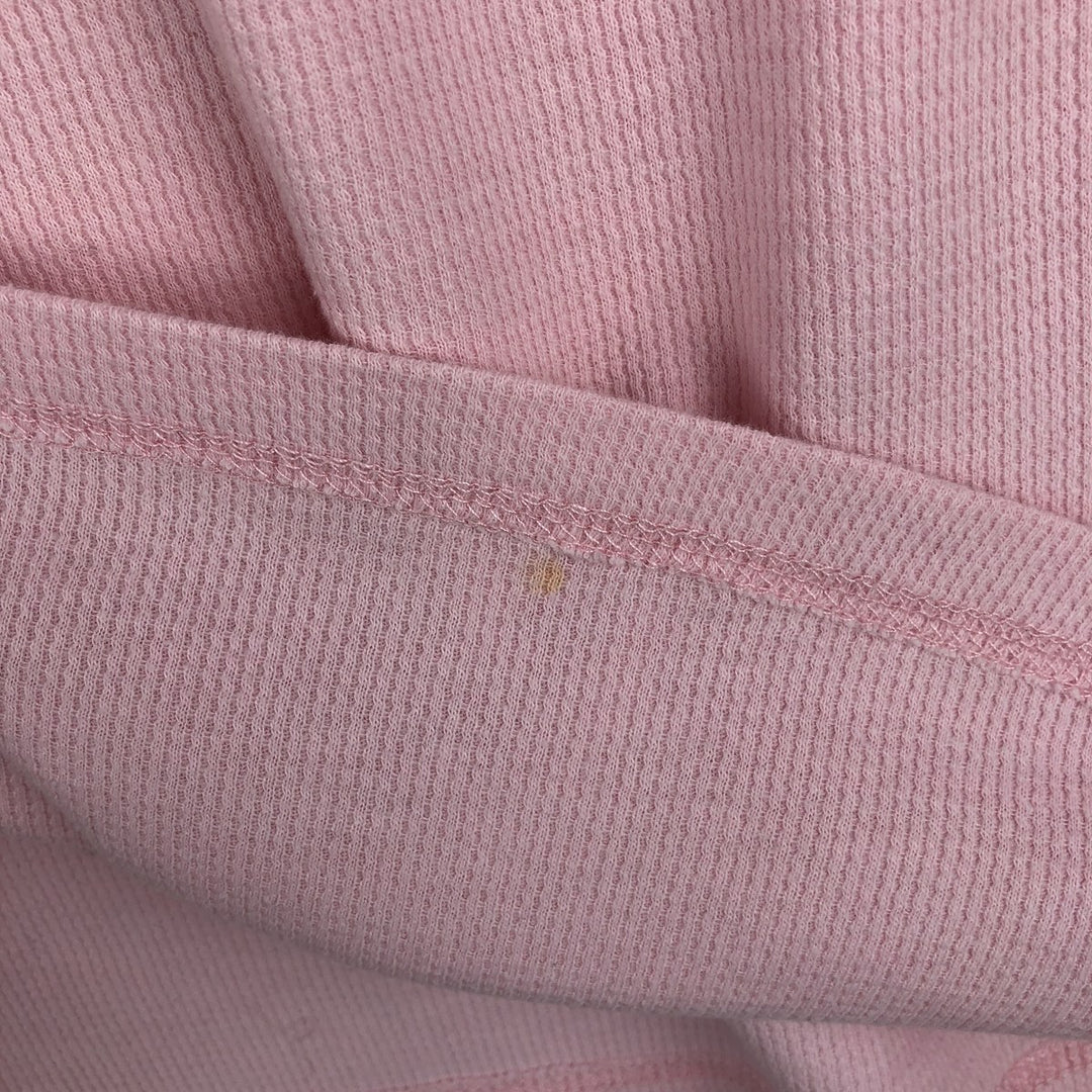2000'S Harley-Davidson Motorcycle Sequined Thermal Long-Sleeve T-Shirt (Waffle Knit) - Women's Size XL (approx.) cotton pink type Vintage Second Hand