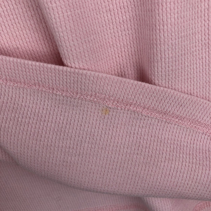 2000'S Harley-Davidson Motorcycle Sequined Thermal Long-Sleeve T-Shirt (Waffle Knit) - Women's Size XL (approx.) cotton pink type Vintage Second Hand