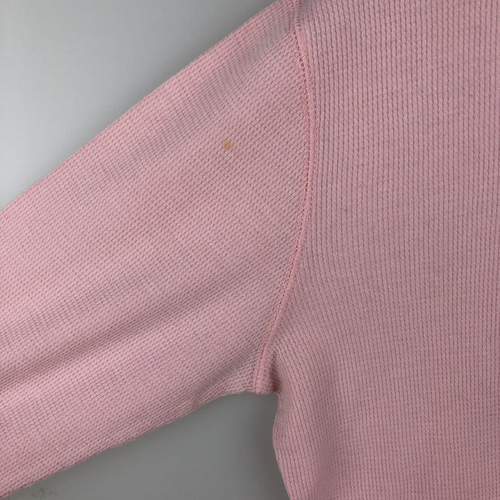 2000'S Harley-Davidson Motorcycle Sequined Thermal Long-Sleeve T-Shirt (Waffle Knit) - Women's Size XL (approx.) cotton pink type Vintage Second Hand