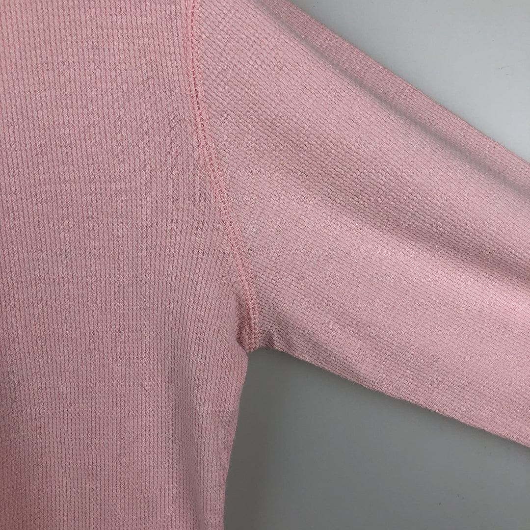 2000'S Harley-Davidson Motorcycle Sequined Thermal Long-Sleeve T-Shirt (Waffle Knit) - Women's Size XL (approx.) cotton pink type Vintage Second Hand