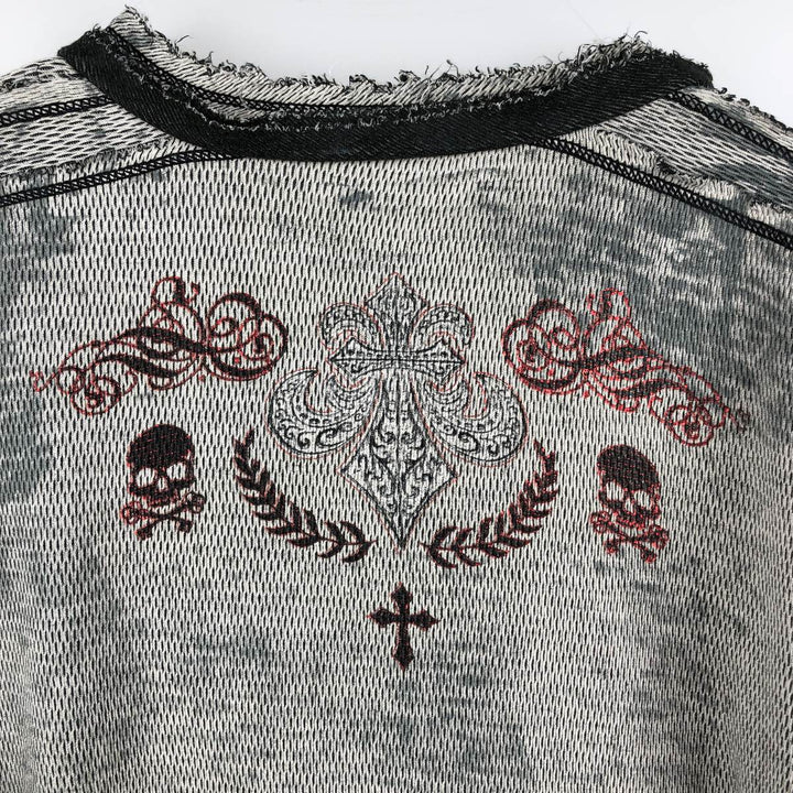 Reversible Thermal Long-Sleeve T-Shirt, Honeycomb Pattern, Women's Size L (equivalent) unclear gray type Vintage Second Hand