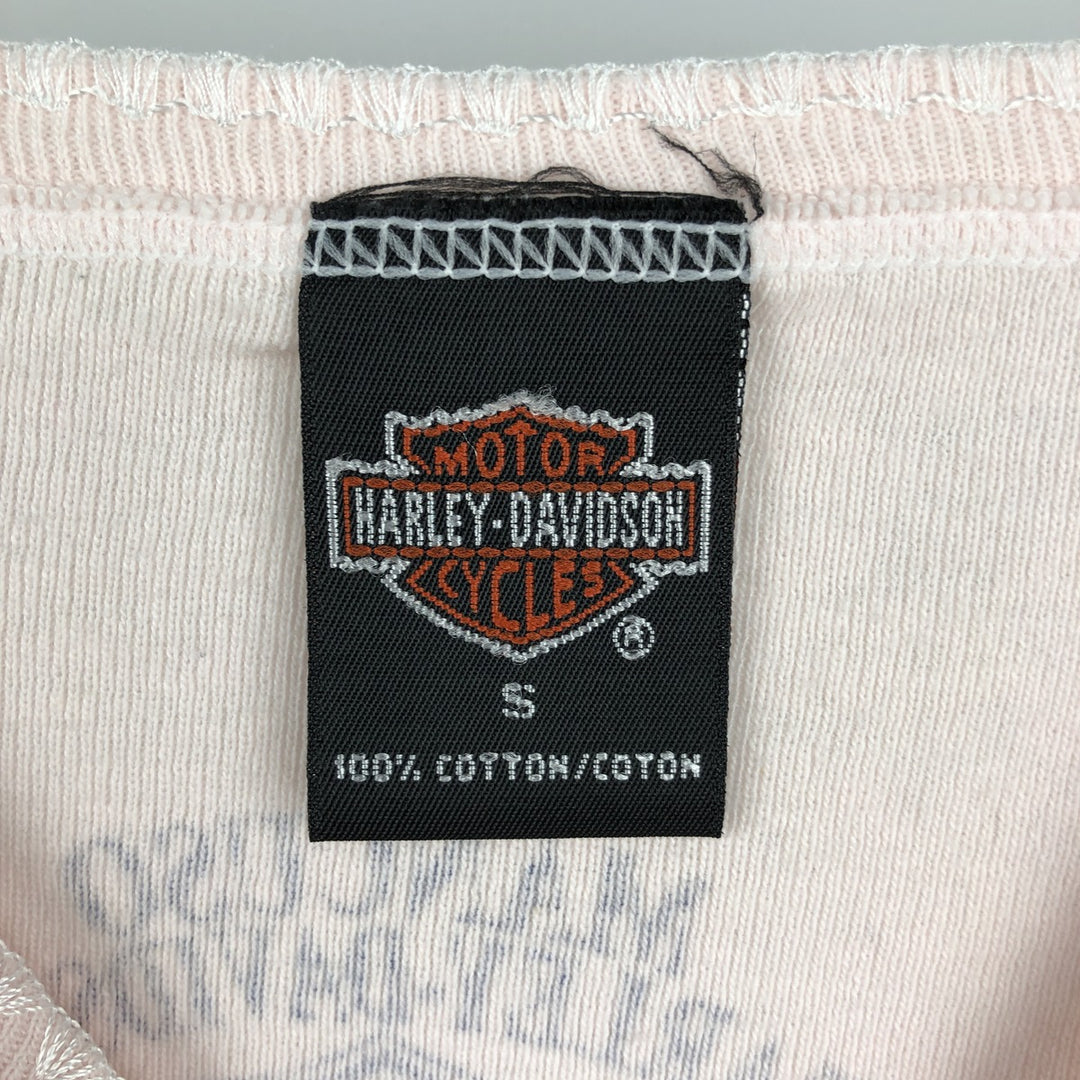 00'S Harley-Davidson Motorcycle Bike T-shirt Made in USA Women's S size cotton pink type Vintage Second Hand