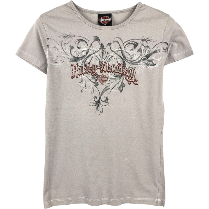 2000'S Harley-Davidson Rhinestone Motorcycle T-Shirt, Women's Size S (approx.) cotton gray type Vintage Second Hand