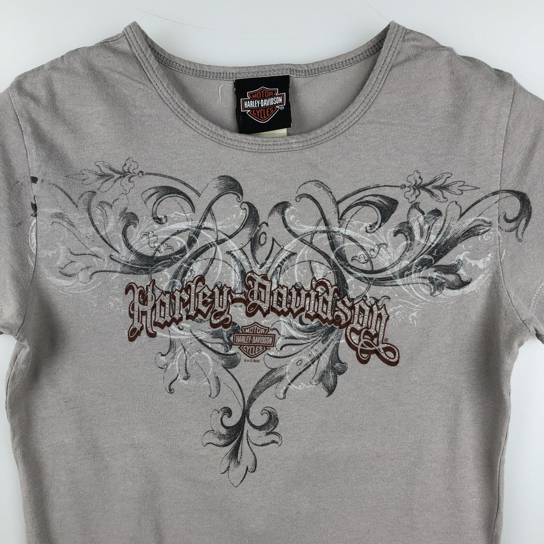 2000'S Harley-Davidson Rhinestone Motorcycle T-Shirt, Women's Size S (approx.) cotton gray type Vintage Second Hand
