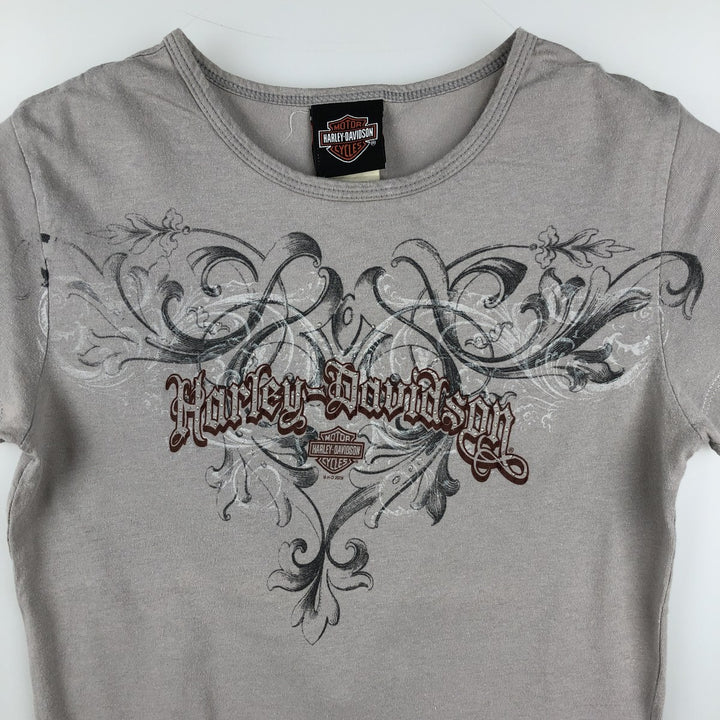 2000'S Harley-Davidson Rhinestone Motorcycle T-Shirt, Women's Size S (approx.) cotton gray type Vintage Second Hand