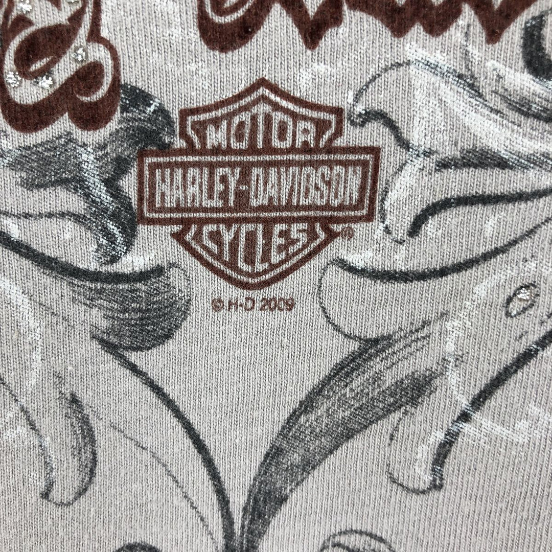2000'S Harley-Davidson Rhinestone Motorcycle T-Shirt, Women's Size S (approx.) cotton gray type Vintage Second Hand