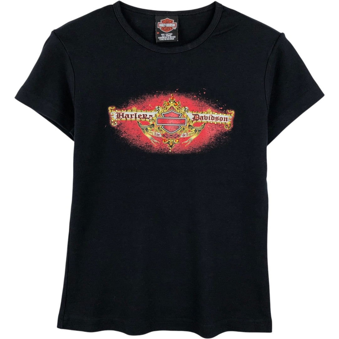 2000'S Harley-Davidson Rhinestone Motorcycle T-Shirt, Women's Size M (approx.) cotton black type Vintage Second Hand