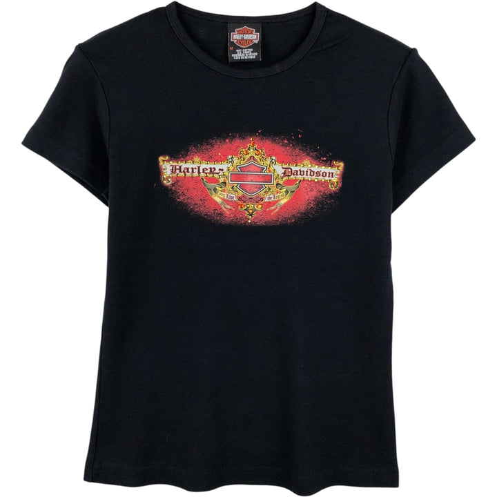 2000'S Harley-Davidson Rhinestone Motorcycle T-Shirt, Women's Size M (approx.) cotton black type Vintage Second Hand