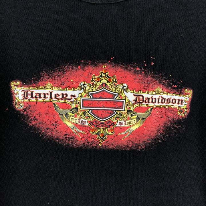 2000'S Harley-Davidson Rhinestone Motorcycle T-Shirt, Women's Size M (approx.) cotton black type Vintage Second Hand