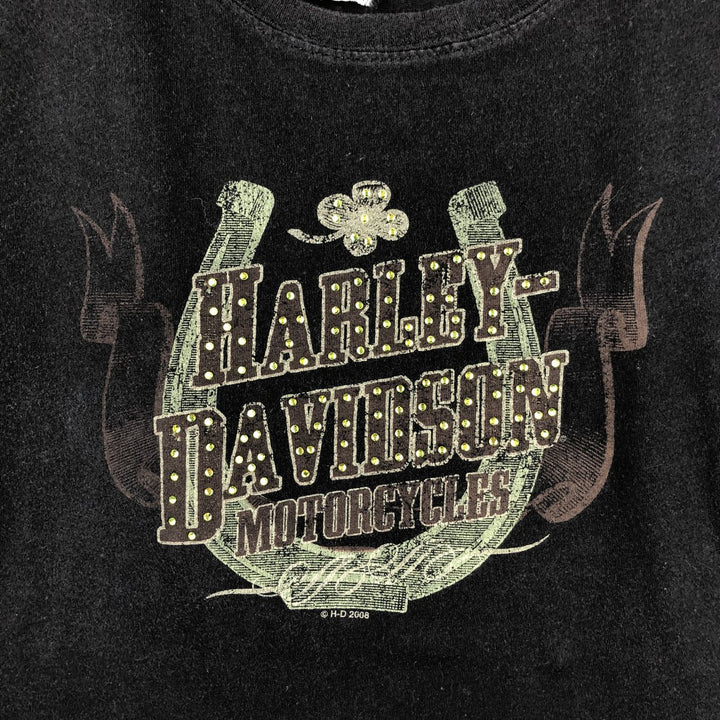 2000'S Harley-Davidson Rhinestone Motorcycle T-Shirt, Women's Size M (approx.) unclear black type Vintage Second Hand