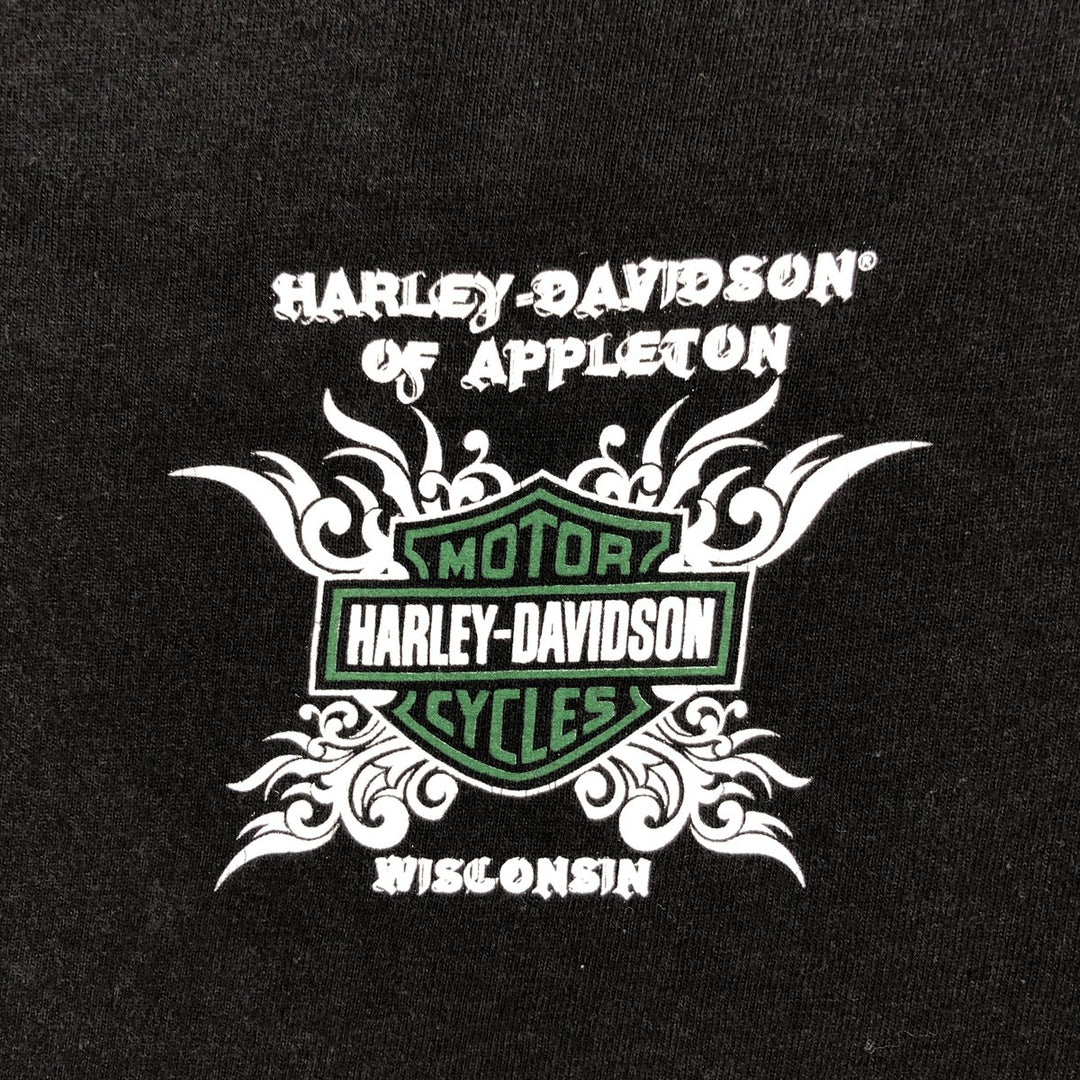 2000'S Harley-Davidson Rhinestone Motorcycle T-Shirt, Women's Size S (approx.) cotton black type Vintage Second Hand