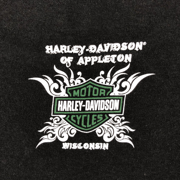 2000'S Harley-Davidson Rhinestone Motorcycle T-Shirt, Women's Size S (approx.) cotton black type Vintage Second Hand