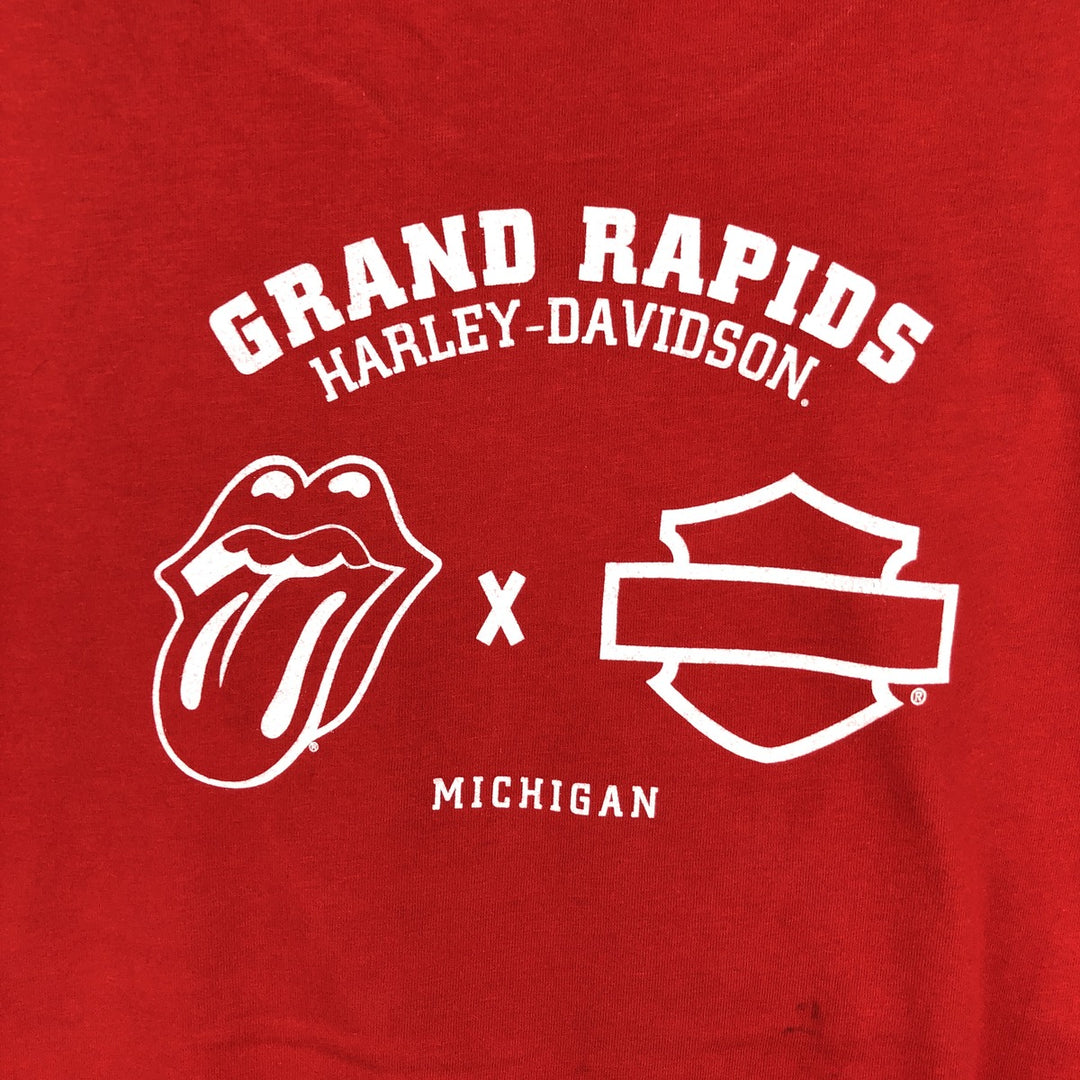 Harley-Davidson The Rolling Stones Motorcycle T-shirt, Women's Size S (approx.) cotton red type Vintage Second Hand