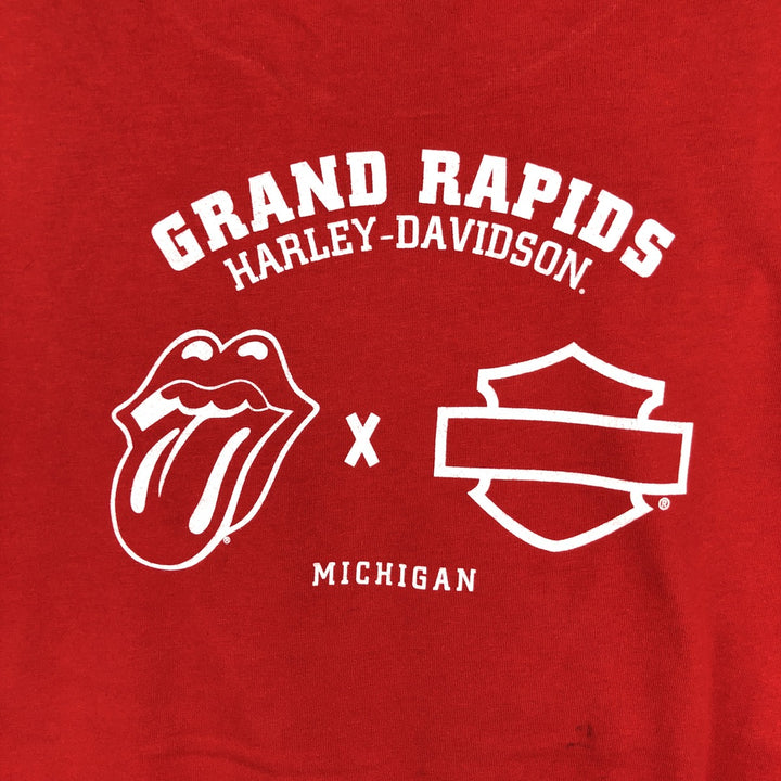 Harley-Davidson The Rolling Stones Motorcycle T-shirt, Women's Size S (approx.) cotton red type Vintage Second Hand
