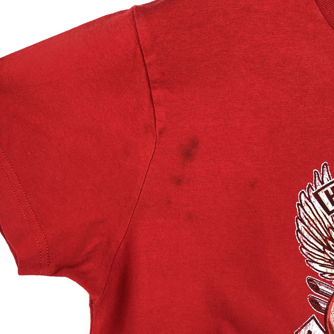 Harley-Davidson The Rolling Stones Motorcycle T-shirt, Women's Size S (approx.) cotton red type Vintage Second Hand