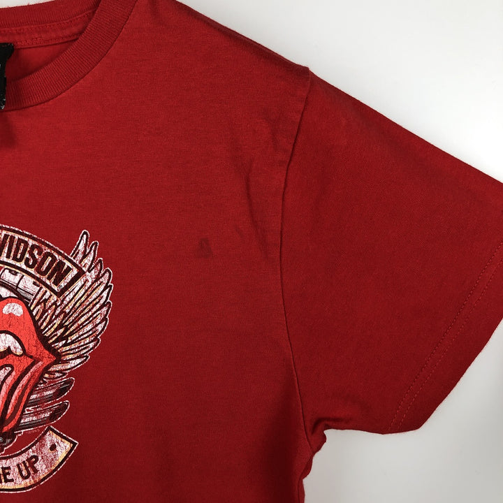 Harley-Davidson The Rolling Stones Motorcycle T-shirt, Women's Size S (approx.) cotton red type Vintage Second Hand