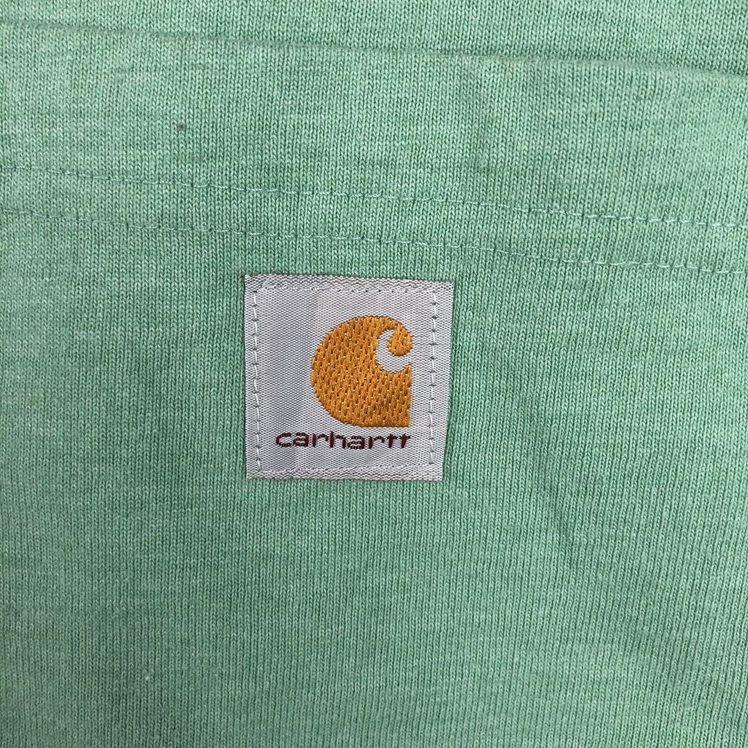 Carhartt Loose Fit Short Sleeve T-Shirt with One-Point Logo Pocket (Women's Size L) cotton Mint green Vintage Second Hand