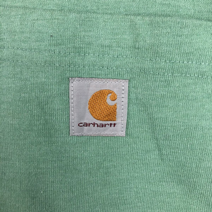 Carhartt Loose Fit Short Sleeve T-Shirt with One-Point Logo Pocket (Women's Size L) cotton Mint green Vintage Second Hand