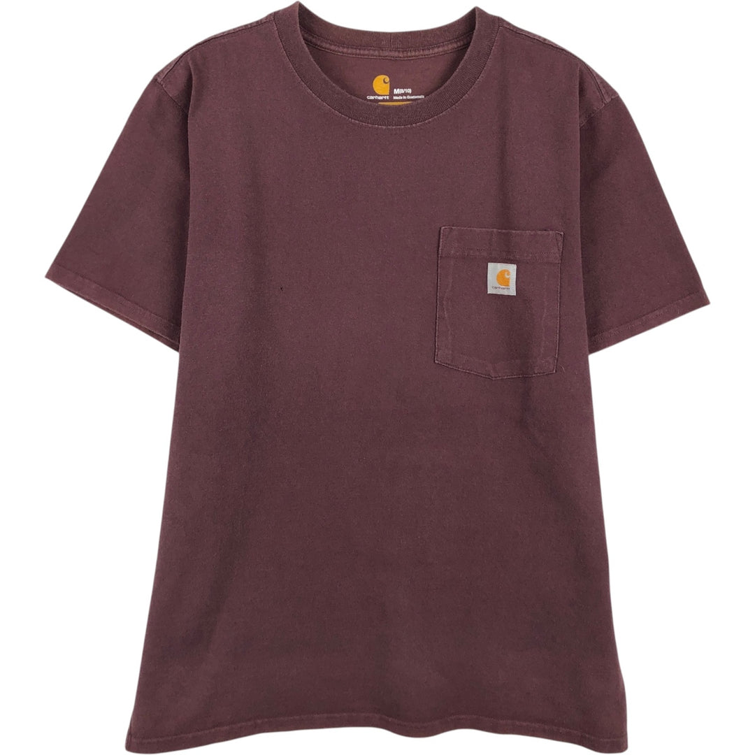 Carhartt ORIGINAL FIT Short-Sleeve T-Shirt with One-Point Logo Pocket (Women's Size M) cotton bordeaux Vintage Second Hand