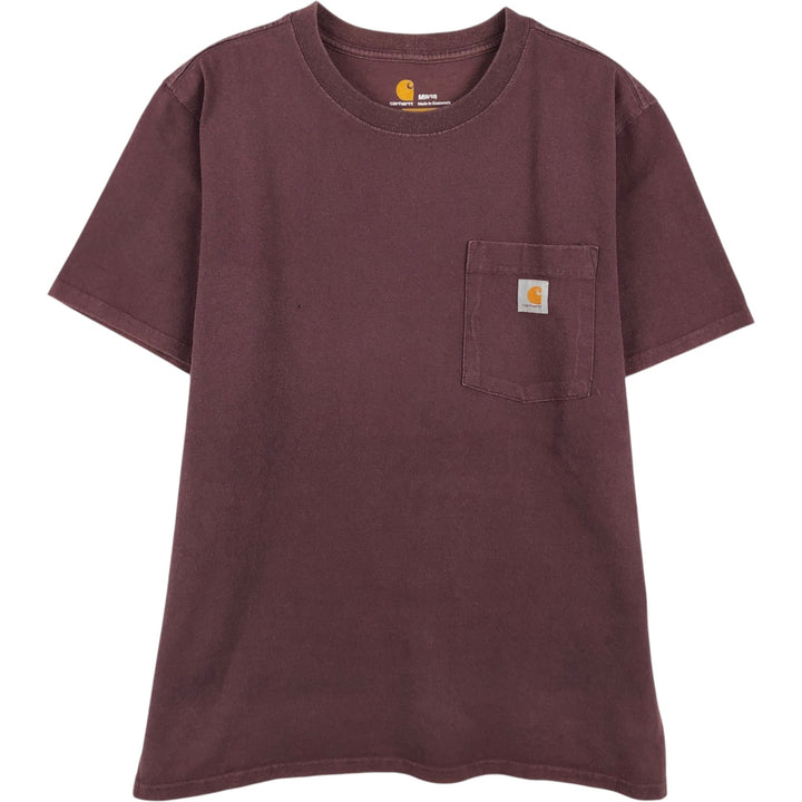 Carhartt ORIGINAL FIT Short-Sleeve T-Shirt with One-Point Logo Pocket (Women's Size M) cotton bordeaux Vintage Second Hand