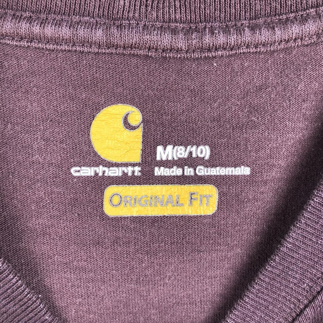 Carhartt ORIGINAL FIT Short-Sleeve T-Shirt with One-Point Logo Pocket (Women's Size M) cotton bordeaux Vintage Second Hand