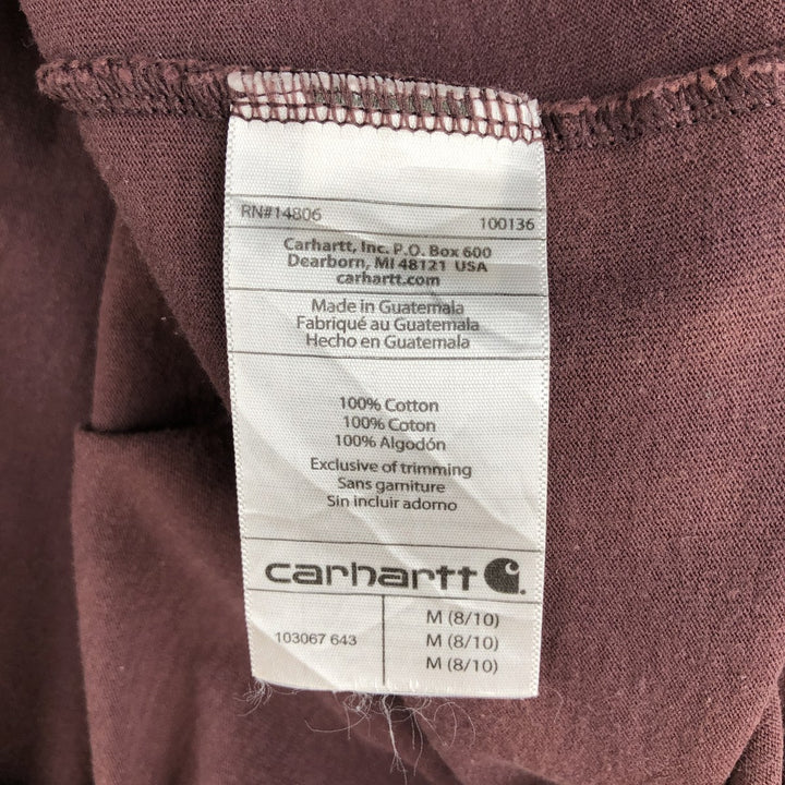 Carhartt ORIGINAL FIT Short-Sleeve T-Shirt with One-Point Logo Pocket (Women's Size M) cotton bordeaux Vintage Second Hand