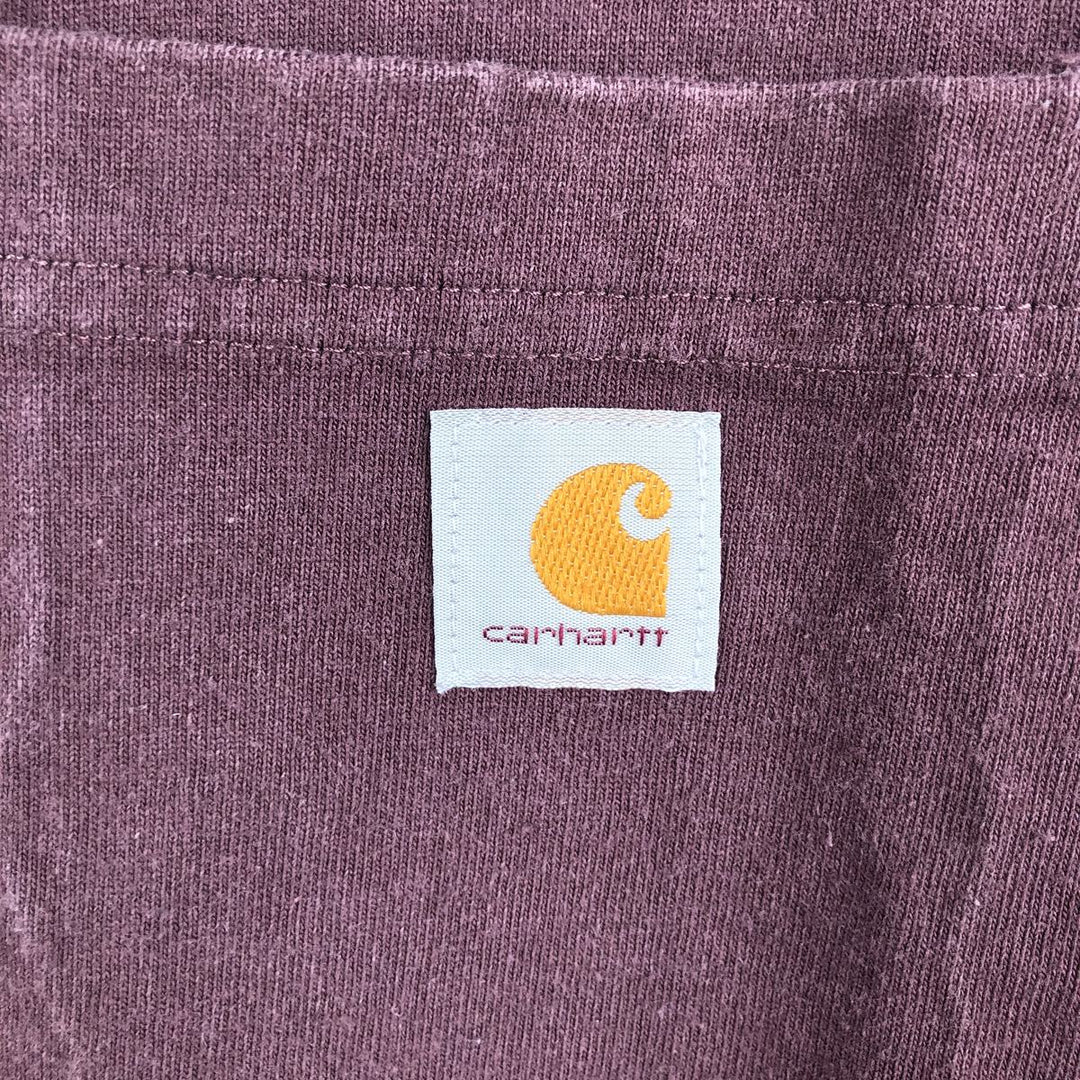 Carhartt ORIGINAL FIT Short-Sleeve T-Shirt with One-Point Logo Pocket (Women's Size M) cotton bordeaux Vintage Second Hand