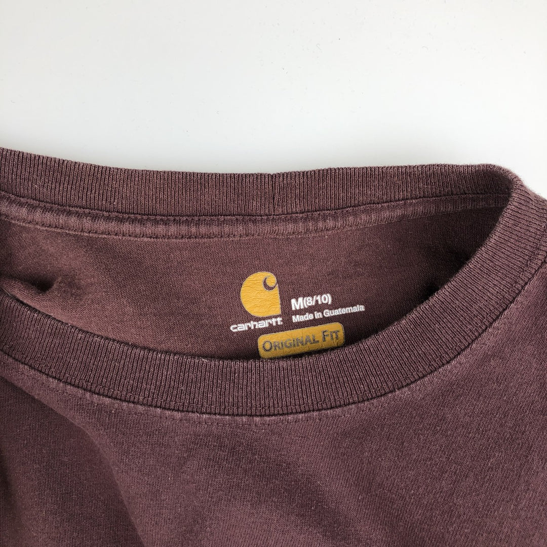 Carhartt ORIGINAL FIT Short-Sleeve T-Shirt with One-Point Logo Pocket (Women's Size M) cotton bordeaux Vintage Second Hand