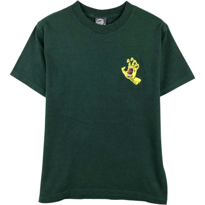 Santa Cruz back logo surf skate t-shirt, men's size S (approx.) cotton green type Vintage Second Hand
