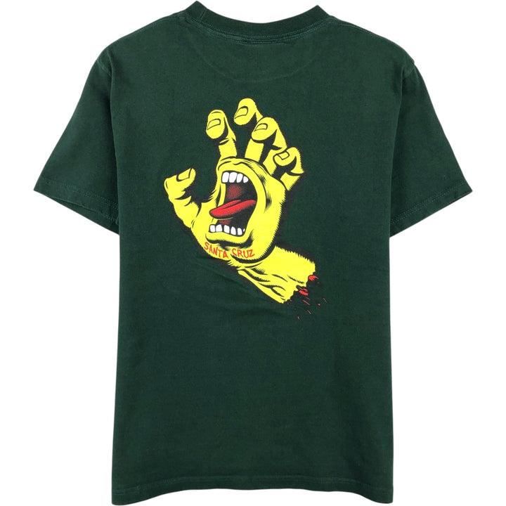 Santa Cruz back logo surf skate t-shirt, men's size S (approx.) cotton green type Vintage Second Hand