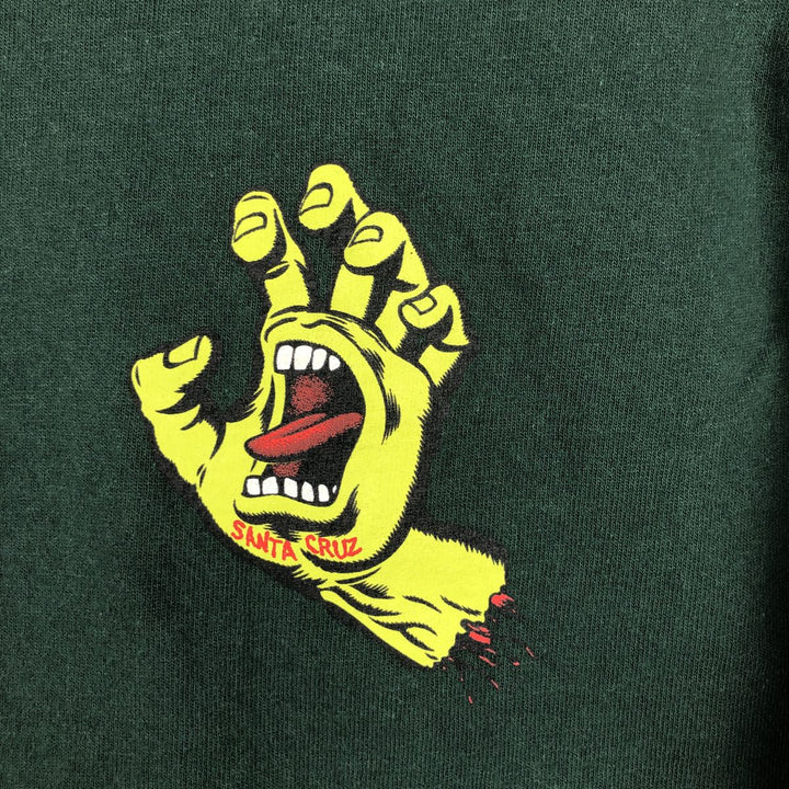 Santa Cruz back logo surf skate t-shirt, men's size S (approx.) cotton green type Vintage Second Hand