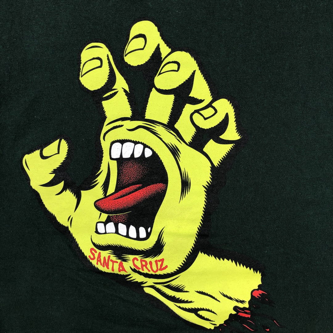 Santa Cruz back logo surf skate t-shirt, men's size S (approx.) cotton green type Vintage Second Hand