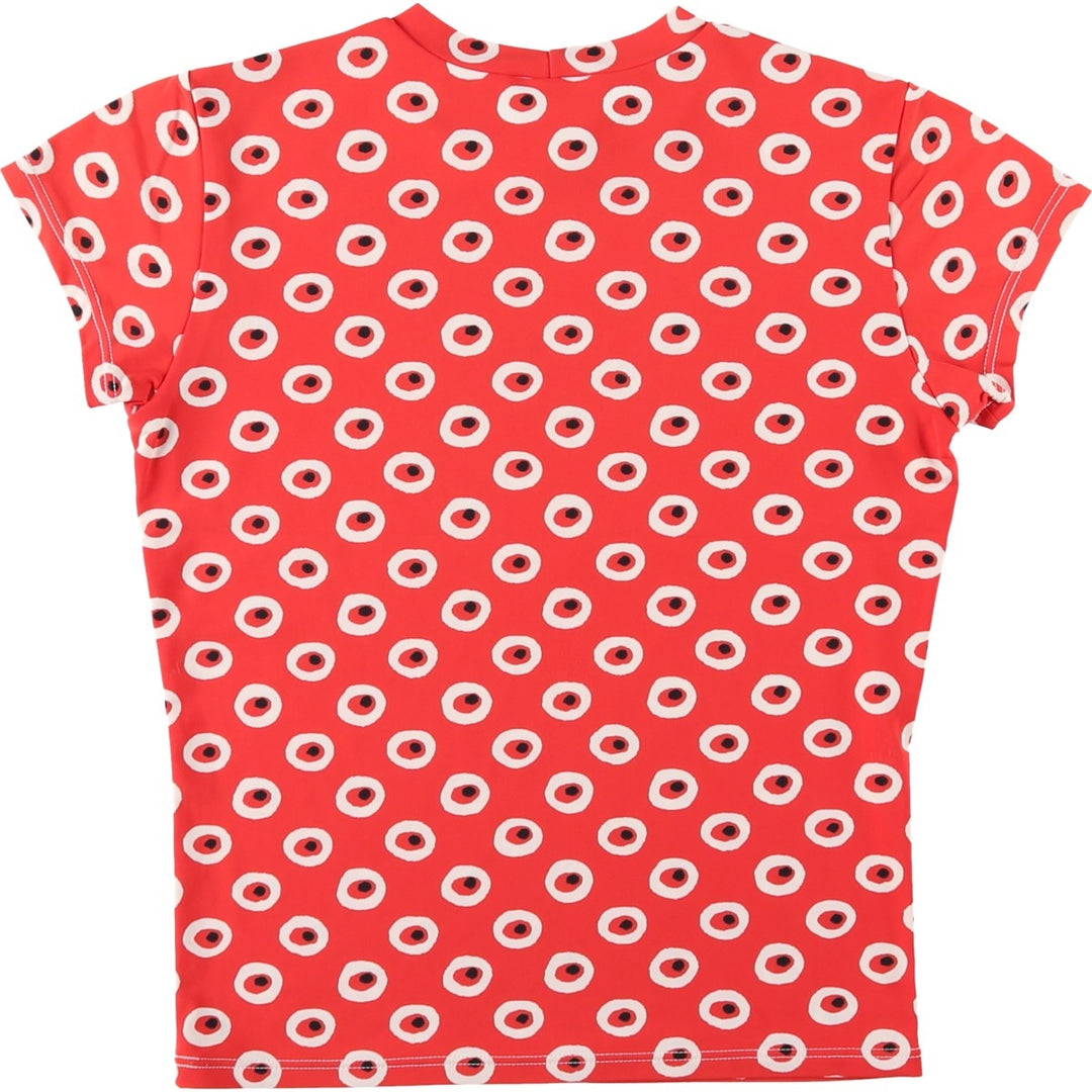 agnes b. PARIS all-over print short-sleeved T-shirt, women's size M (approx.) Nylon red type Vintage Second Hand