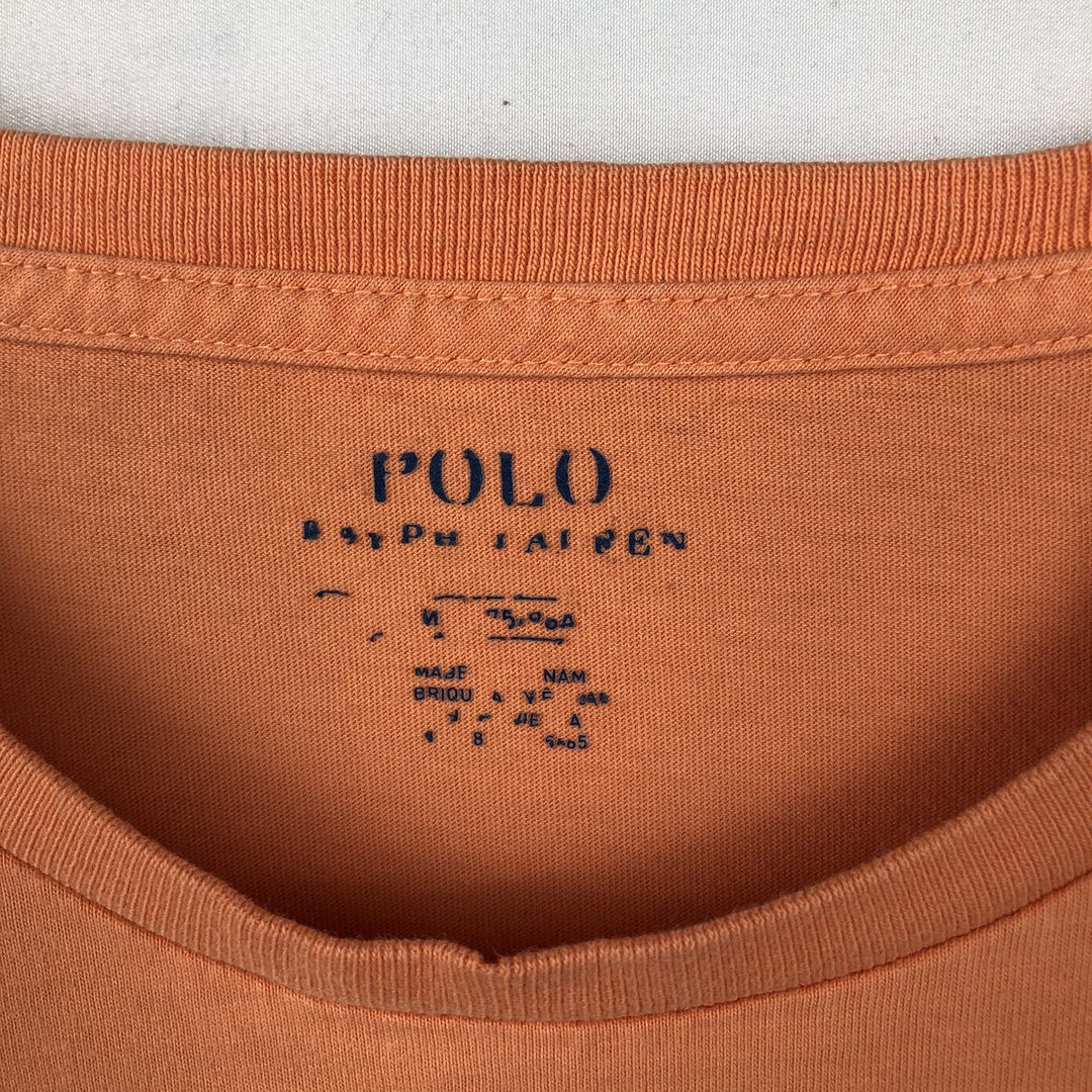 Ralph Lauren POLO RALPH LAUREN Short-Sleeve Logo T-Shirt, Women's Size L (approx.) cotton orange type Vintage Second Hand