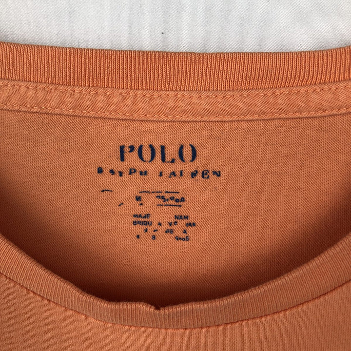 Ralph Lauren POLO RALPH LAUREN Short-Sleeve Logo T-Shirt, Women's Size L (approx.) cotton orange type Vintage Second Hand