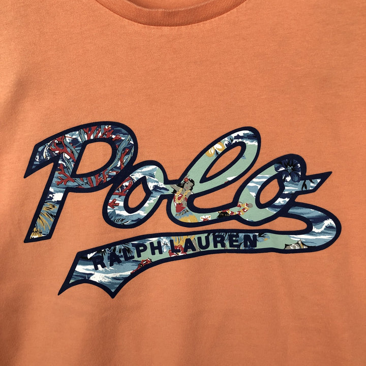 Ralph Lauren POLO RALPH LAUREN Short-Sleeve Logo T-Shirt, Women's Size L (approx.) cotton orange type Vintage Second Hand