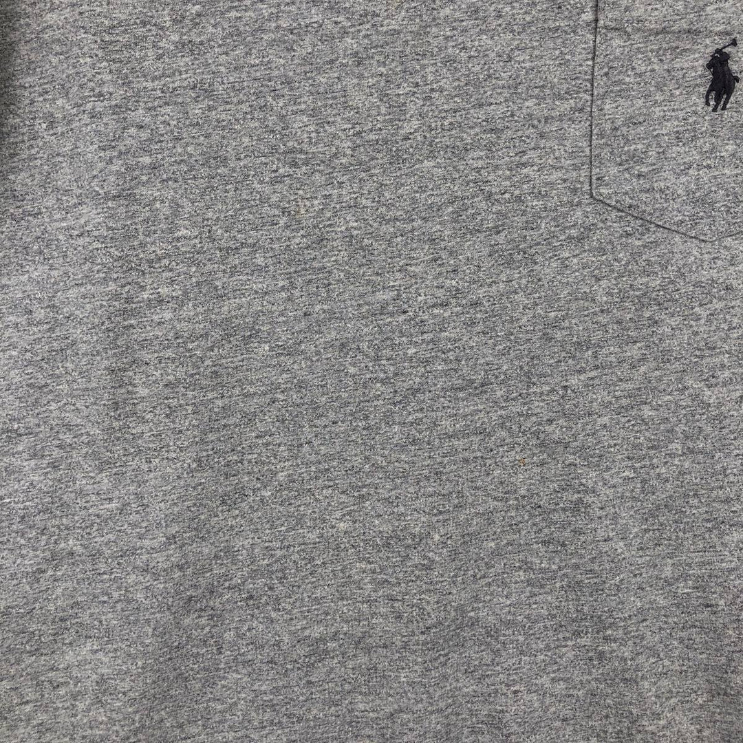 Ralph Lauren POLO RALPH LAUREN Short-Sleeve T-Shirt with One-Point Logo Pocket, Men's Size M (approx.) cotton gray type Vintage Second Hand