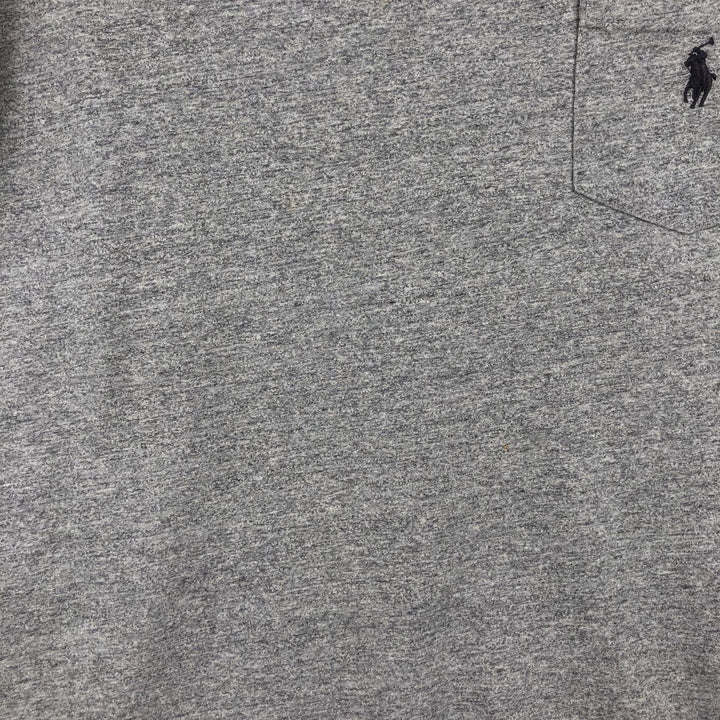 Ralph Lauren POLO RALPH LAUREN Short-Sleeve T-Shirt with One-Point Logo Pocket, Men's Size M (approx.) cotton gray type Vintage Second Hand
