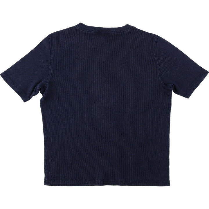 Ralph Lauren LAUREN Short-Sleeve T-Shirt with One-Point Logo, Women's Size S (approx.) cotton navy blue type Vintage Second Hand