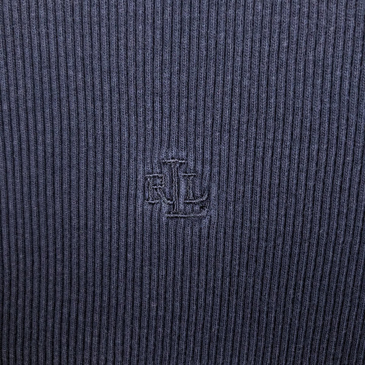 Ralph Lauren LAUREN Short-Sleeve T-Shirt with One-Point Logo, Women's Size S (approx.) cotton navy blue type Vintage Second Hand