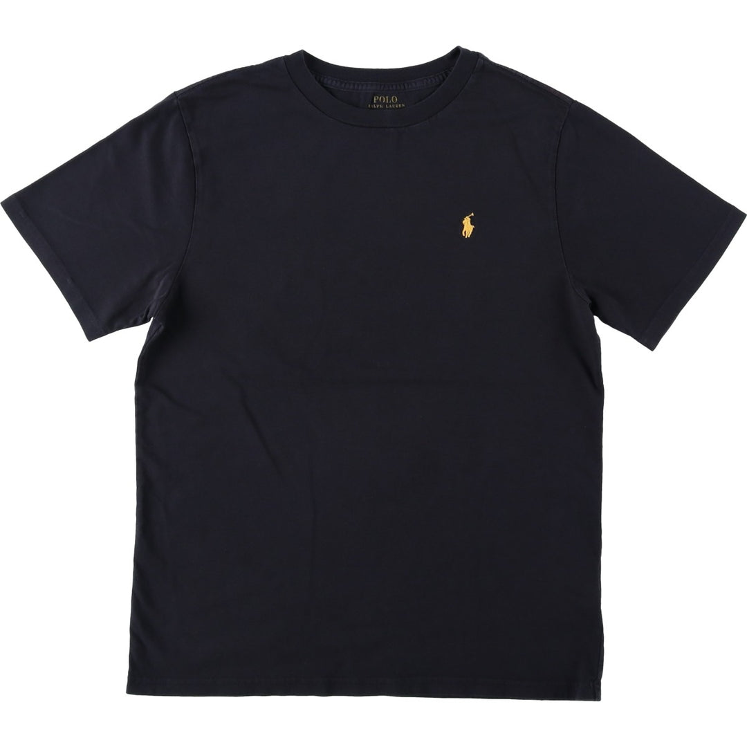 Ralph Lauren POLO RALPH LAUREN Short-Sleeve T-Shirt with One-Point Logo, Women's Size M (approx.) cotton black type Vintage Second Hand