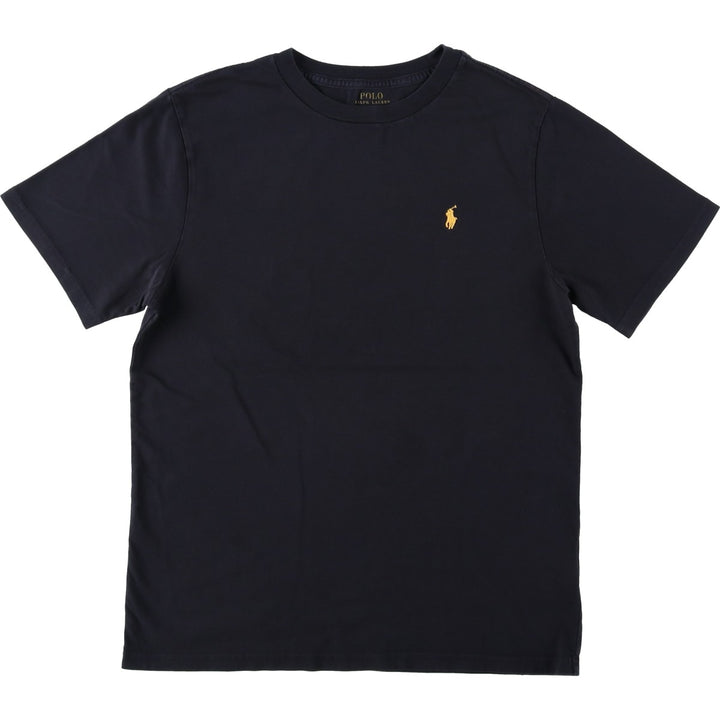 Ralph Lauren POLO RALPH LAUREN Short-Sleeve T-Shirt with One-Point Logo, Women's Size M (approx.) cotton black type Vintage Second Hand