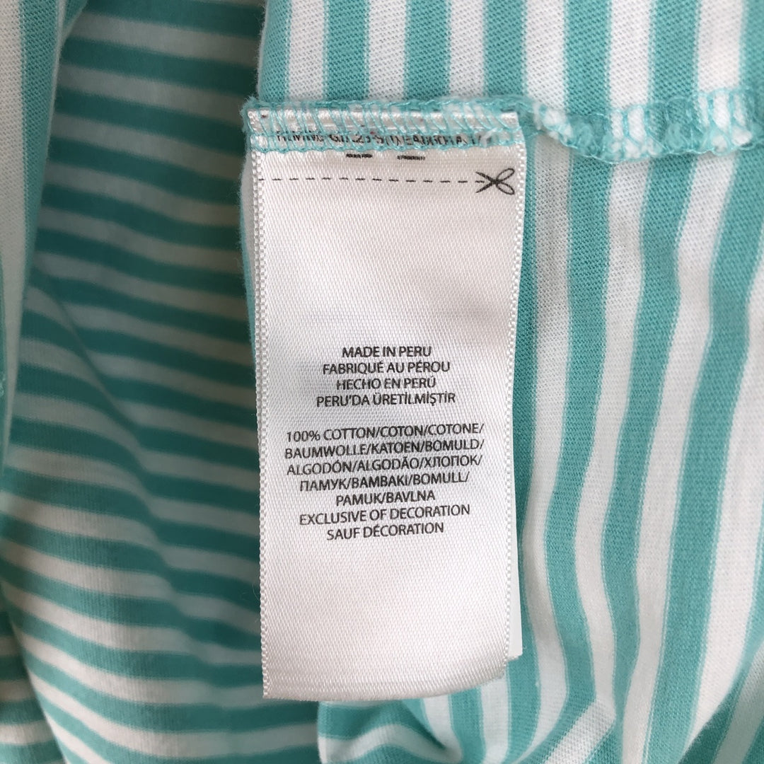 Ralph Lauren POLO RALPH LAUREN Short-Sleeve Striped T-Shirt, Women's Size XL (approx.) cotton Mint green Vintage Second Hand
